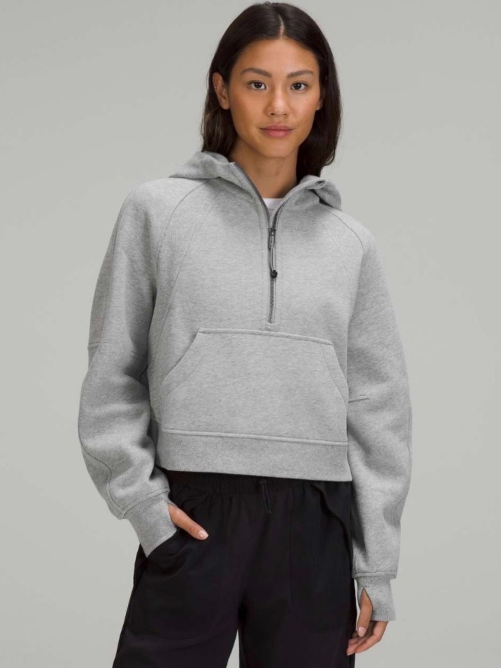 Lululemon Scuba Oversized 1/2 Zip Hoodie Heathered Grey Medium Large